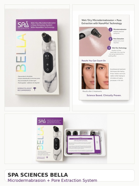 Spa Sciences Other - SPA Sciences BELLA | NWT Microdermabrasion Device White & Black